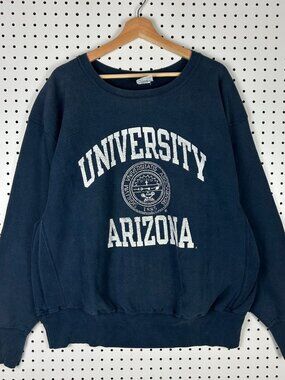 University Arizona Y2K Crewneck XL Champion Reverse Weave Navy Blue Sweatshirt